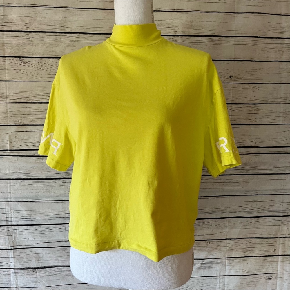 Pringle of Scotland x H&M Yellow Cropped Mock Neck Tee